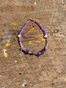 Amethyst & Clear Anklets